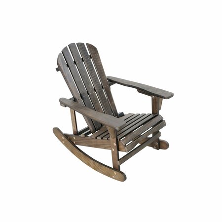 MOOOTTO Adirondack Rocking Chair Solid Wood Outdoor Furniture for Patio, Backyard, Garden TBZOSW2008DBSW